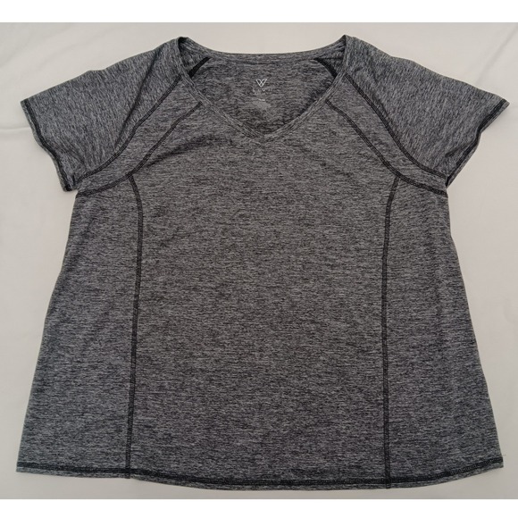 Livi Active Tops - LIVI ACTIVE Women's Grey Heather V Neck Short Sleeve Athletic T Shirt Size 18/20